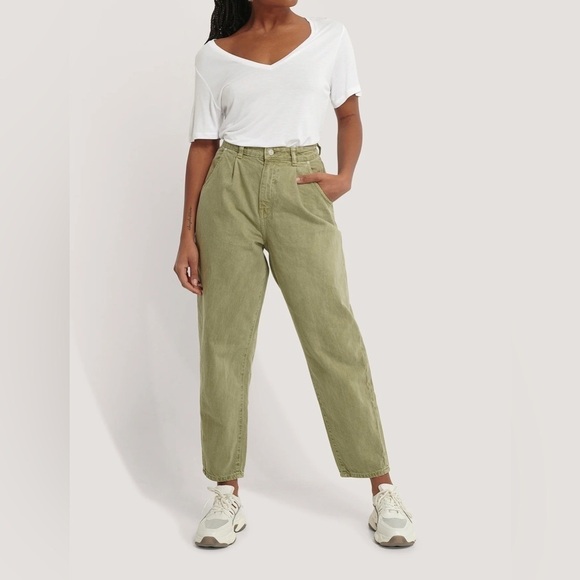 Mango Denim - Mango Regina Slouch Jeans Khaki Green Size 8